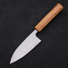 Deba AUS-8 Polished Oak Handle 120mm-AUS-8-Polished-Japanese Handle-[Musashi]-[Japanese-Kitchen-Knives]