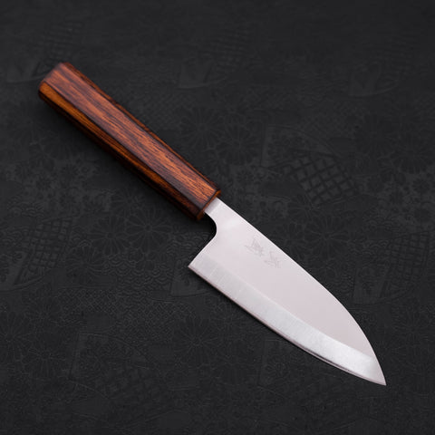 Deba AUS-8 Polished Sumi Urushi Handle 120mm-AUS-8-Polished-Japanese Handle-[Musashi]-[Japanese-Kitchen-Knives]