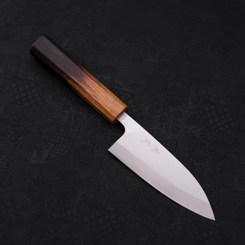 Deba AUS-8 Polished Yaki-Urushi Handle 120mm-AUS-8-Polished-Japanese Handle-[Musashi]-[Japanese-Kitchen-Knives]