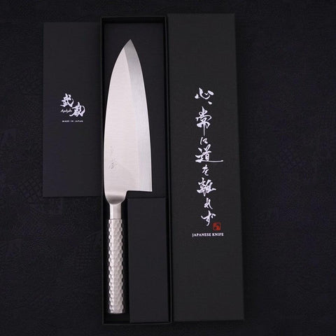 Deba All-Stainless Pure-Molybdenum 180mm-Molybdenum-Polished-Western Handle-[Musashi]-[Japanese-Kitchen-Knives]