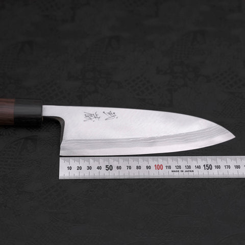 Deba Blue steel #2 Damascus Shitan Handle 180mm-Blue steel #2-Damascus-Japanese Handle-[Musashi]-[Japanese-Kitchen-Knives]