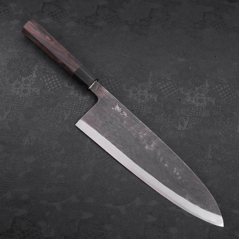 Deba Blue steel #2 Kurouchi Buffalo Ebony Handle 270mm - Thick-Blue steel #2-Kurouchi-Japanese Handle-[Musashi]-[Japanese-Kitchen-Knives]