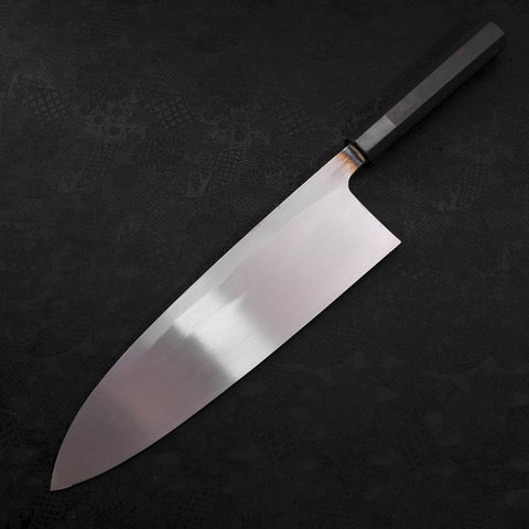 Deba Blue steel #2 Kurouchi Buffalo Ebony Handle 300mm - Thick-Blue steel #2-Kurouchi-Japanese Handle-[Musashi]-[Japanese-Kitchen-Knives]