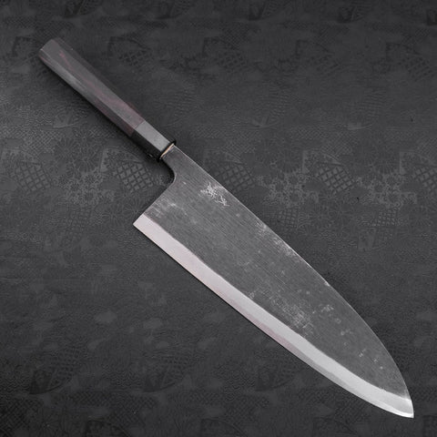 Deba Blue steel #2 Kurouchi Buffalo Ebony Handle 300mm - Thick-Blue steel #2-Kurouchi-Japanese Handle-[Musashi]-[Japanese-Kitchen-Knives]