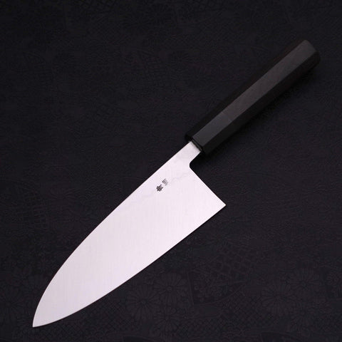 Deba Blue steel #2 Suminagashi Buffalo Ebony Handle 165mm-[Musashi]-[Japanese-Kitchen-Knives]