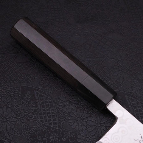 Deba Blue steel #2 Suminagashi Buffalo Ebony Handle 165mm-[Musashi]-[Japanese-Kitchen-Knives]