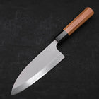 Deba Left Hand AUS-10 Polished Buffalo Teak Handle 165mm-AUS-10-Polished-Japanese Handle-[Musashi]-[Japanese-Kitchen-Knives]