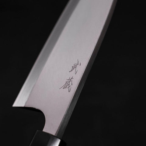 Deba Left Hand AUS-10 Polished Buffalo Teak Handle 165mm-[Musashi]-[Japanese-Kitchen-Knives]