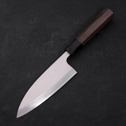 Deba Left Hand AUS-10 Polished Buffalo Wenge Handle 150mm-AUS-10-Polished-Japanese Handle-[Musashi]-[Japanese-Kitchen-Knives]