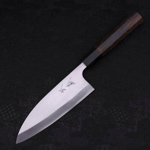 Deba Left Hand AUS-10 Polished Buffalo Wenge Handle 165mm-AUS-10-Polished-Japanese Handle-[Musashi]-[Japanese-Kitchen-Knives]