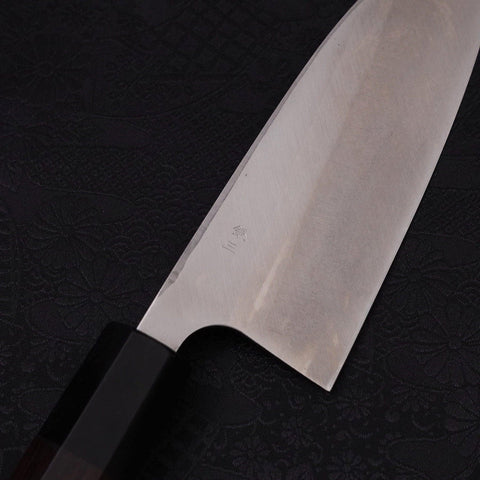 Deba Left Hand Silver Steel #3 Kasumi Buffalo Ebony Handle 165mm-Silver steel #3-Polished-Japanese Handle-[Musashi]-[Japanese-Kitchen-Knives]