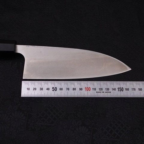 Deba Left Hand Silver Steel #3 Kasumi Buffalo Ebony Handle 165mm-Silver steel #3-Polished-Japanese Handle-[Musashi]-[Japanese-Kitchen-Knives]