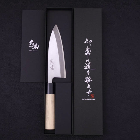 Deba SK Steel Kasumi Magnolia Handle 150mm-SK-Kasumi-Japanese Handle-[Musashi]-[Japanese-Kitchen-Knives]