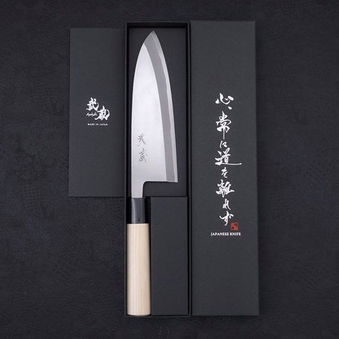 Deba SK Steel Kasumi Magnolia Handle 180mm-SK-Kasumi-Japanese Handle-[Musashi]-[Japanese-Kitchen-Knives]