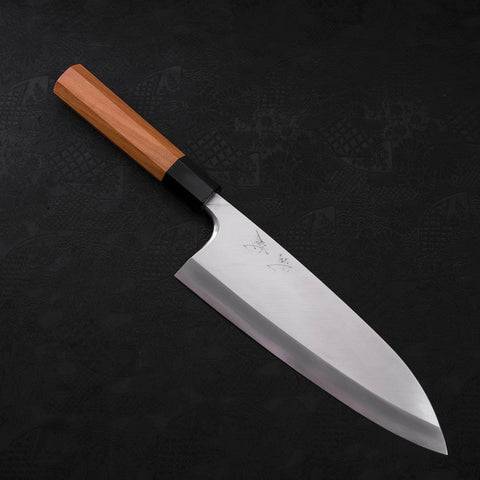 Deba Silver Steel #3 Kasumi Buffalo Teak Handle 210mm-Silver steel #3-Polished-Japanese Handle-[Musashi]-[Japanese-Kitchen-Knives]