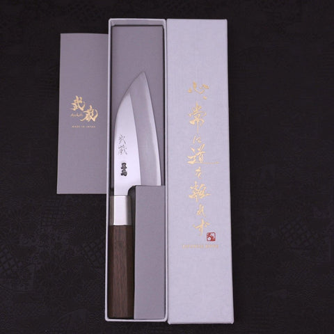 Deba Silver Steel #3 Walnut Handle 120mm-Silver Steel #3-Japanese Handle-[Musashi]-[Japanese-Kitchen-Knives]