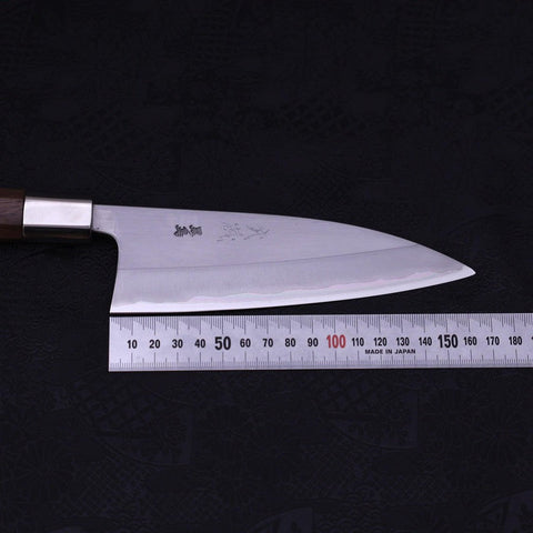 Deba Stainless Clad Blue Steel #2 Walnut Handle 165mm-Blue Steel #2-Japanese Handle-[Musashi]-[Japanese-Kitchen-Knives]