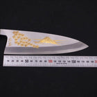 Deba White steel #2 Kasumi Chokin Gold Sakura-Fuji Buffalo Ebony Handle 180mm-White steel #2-Kasumi-Japanese Handle-[Musashi]-[Japanese-Kitchen-Knives]