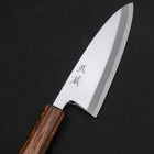 Deba White steel #2 Kasumi Sumi Urushi Handle 150mm-White steel #2-Kasumi-Japanese Handle-[Musashi]-[Japanese-Kitchen-Knives]