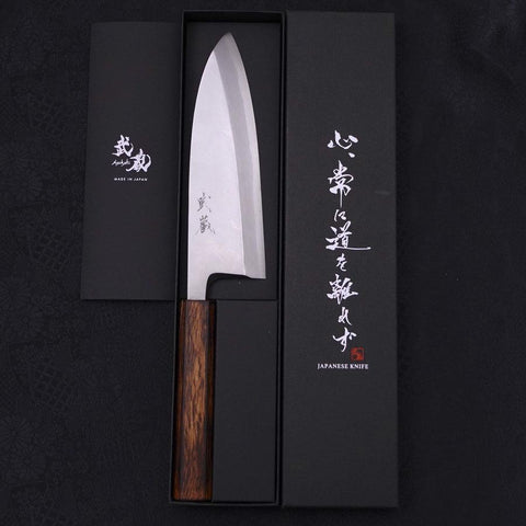 Deba White steel #2 Kasumi Sumi Urushi Handle 180mm-White steel #2-Kasumi-Japanese Handle-[Musashi]-[Japanese-Kitchen-Knives]