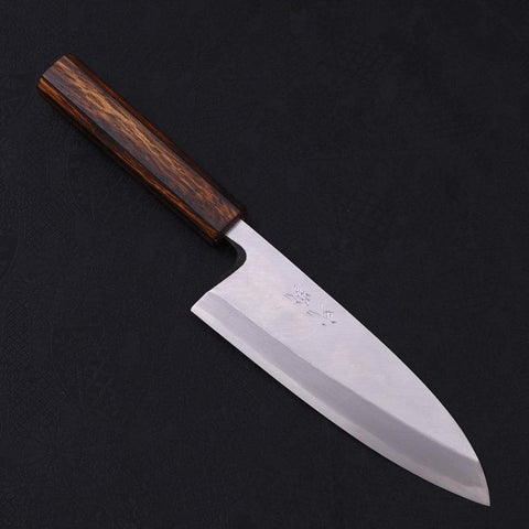 Deba White steel #2 Kasumi Sumi Urushi Handle 180mm-White steel #2-Kasumi-Japanese Handle-[Musashi]-[Japanese-Kitchen-Knives]