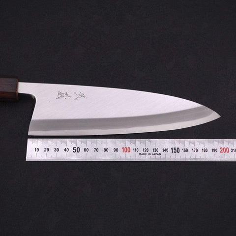 Deba White steel #2 Kasumi Sumi Urushi Handle 195mm-Blue steel #2-Kasumi-Japanese Handle-[Musashi]-[Japanese-Kitchen-Knives]