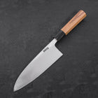 Deba White steel #2 Kurouchi Tsuchime Buffalo Teak Handle 180mm-White steel #2-Kurouchi-Japanese Handle-[Musashi]-[Japanese-Kitchen-Knives]