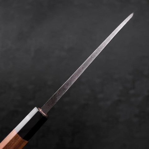 Deba White steel #2 Kurouchi Tsuchime Buffalo Teak Handle 180mm-White steel #2-Kurouchi-Japanese Handle-[Musashi]-[Japanese-Kitchen-Knives]