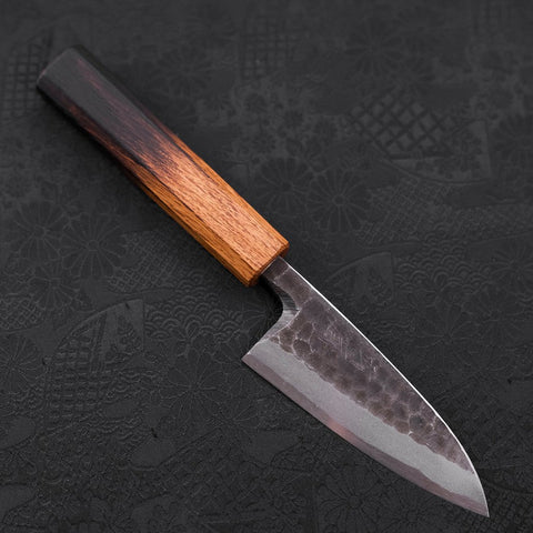 Deba White steel #2 Kurouchi Tsuchime Yaki Urushi Handle 105mm-[Musashi]-[Japanese-Kitchen-Knives]