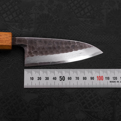 Deba White steel #2 Kurouchi Tsuchime Yaki Urushi Handle 105mm-White steel #2-Kurouchi-Japanese Handle-[Musashi]-[Japanese-Kitchen-Knives]