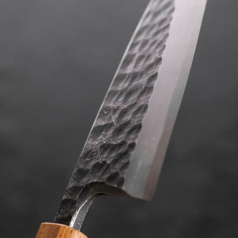 Deba White steel #2 Kurouchi Tsuchime Yaki Urushi Handle 150mm-[Musashi]-[Japanese-Kitchen-Knives]