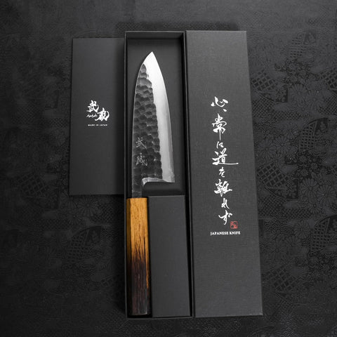 Deba White steel #2 Kurouchi Tsuchime Yaki Urushi Handle 165mm-White steel #2-Kurouchi-Japanese Handle-[Musashi]-[Japanese-Kitchen-Knives]