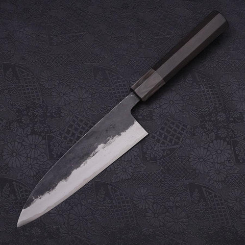 Funayuki Blue Super Kurouchi Buffalo Ebony Handle 165mm-Blue Super-Kurouchi-Japanese Handle-[Musashi]-[Japanese-Kitchen-Knives]