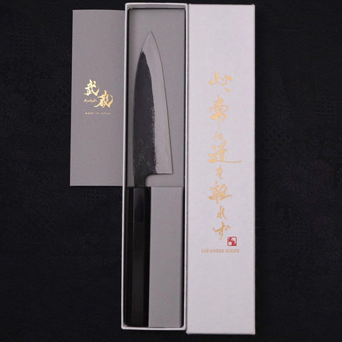 Funayuki Sabaki Blue Super Kurouchi Buffalo Ebony Handle 135mm-Blue Super-Kurouchi-Japanese Handle-[Musashi]-[Japanese-Kitchen-Knives]