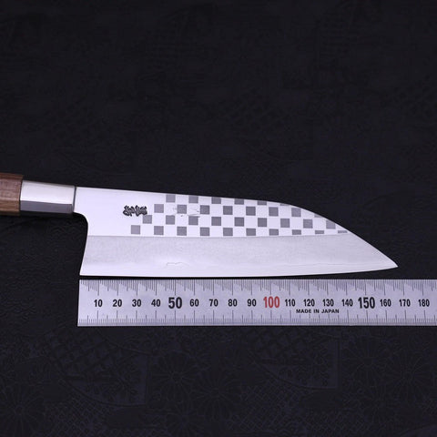 Funayuki Silver Steel #3 Ichimatsu Walnut Handle 165mm-Silver Steel #3-Japanese Handle-[Musashi]-[Japanese-Kitchen-Knives]