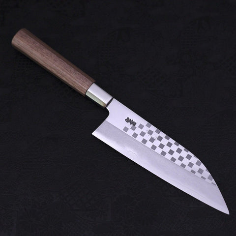 Funayuki Silver Steel #3 Ichimatsu Walnut Handle 165mm-Silver Steel #3-Japanese Handle-[Musashi]-[Japanese-Kitchen-Knives]