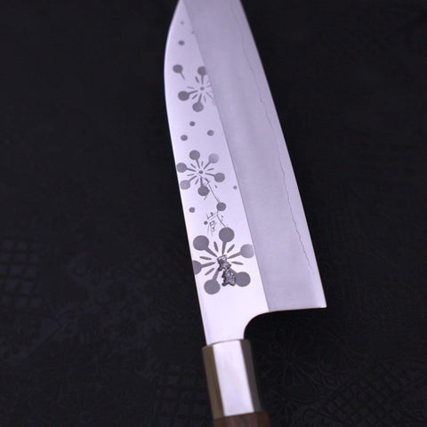 Funayuki Silver Steel #3 Kazahana Walnut Handle 165mm-Silver Steel #3-Japanese Handle-[Musashi]-[Japanese-Kitchen-Knives]