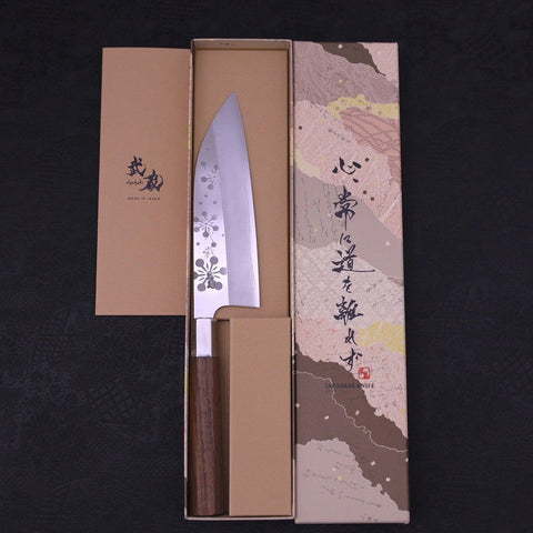 Funayuki Silver Steel #3 Kazahana Walnut Handle 165mm-Silver Steel #3-Japanese Handle-[Musashi]-[Japanese-Kitchen-Knives]