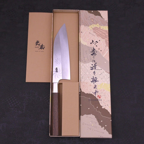 Funayuki Silver Steel #3 Kemanmon Walnut Handle 165mm-Silver Steel #3-Japanese Handle-[Musashi]-[Japanese-Kitchen-Knives]