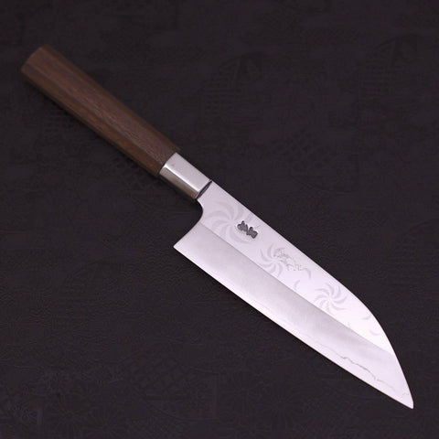 Funayuki Silver Steel #3 Kemanmon Walnut Handle 165mm-Silver Steel #3-Japanese Handle-[Musashi]-[Japanese-Kitchen-Knives]