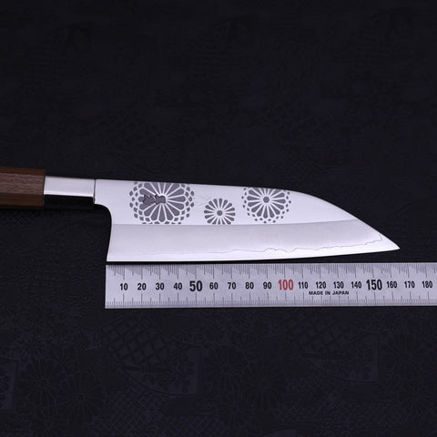 Funayuki Silver Steel #3 Kiku Walnut Handle 165mm-Silver Steel #3-Japanese Handle-[Musashi]-[Japanese-Kitchen-Knives]