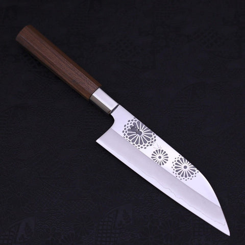 Funayuki Silver Steel #3 Kiku Walnut Handle 165mm-Silver Steel #3-Japanese Handle-[Musashi]-[Japanese-Kitchen-Knives]