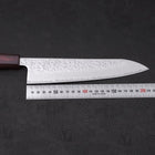 Gyuto AUS-10 Mirror Tsuchime Damascus Purple Urushi Handle 210mm-AUS-10-Damascus-Japanese Handle-[Musashi]-[Japanese-Kitchen-Knives]