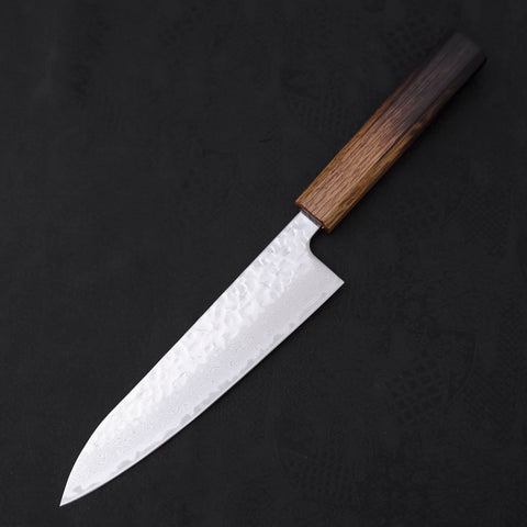 Gyuto AUS-10 Mirror Tsuchime Damascus Yaki Urushi Handle 180mm-AUS-10-Damascus-Japanese Handle-[Musashi]-[Japanese-Kitchen-Knives]