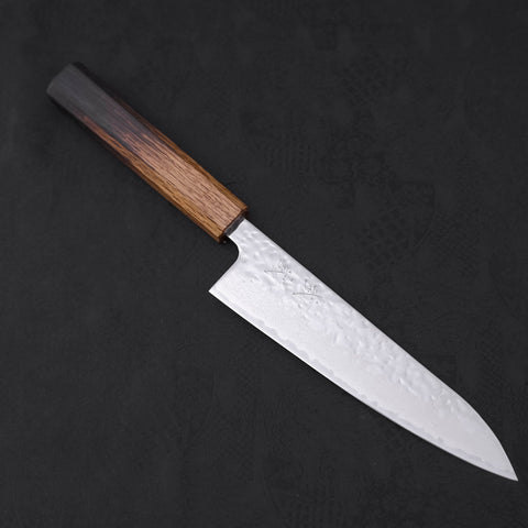 Gyuto AUS-10 Mirror Tsuchime Damascus Yaki Urushi Handle 180mm-AUS-10-Damascus-Japanese Handle-[Musashi]-[Japanese-Kitchen-Knives]