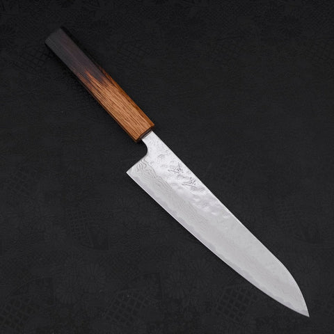 Gyuto AUS-10 Nashiji Damascus Yaki Urushi Handle 210mm-AUS-10-Damascus-Japanese Handle-[Musashi]-[Japanese-Kitchen-Knives]