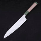 Gyuto AUS-10 Polished Maple Green Handle 210mm-AUS-10-Polished-Japanese Handle-[Musashi]-[Japanese-Kitchen-Knives]