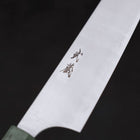 Gyuto AUS-10 Polished Maple Green Handle 210mm-AUS-10-Polished-Japanese Handle-[Musashi]-[Japanese-Kitchen-Knives]