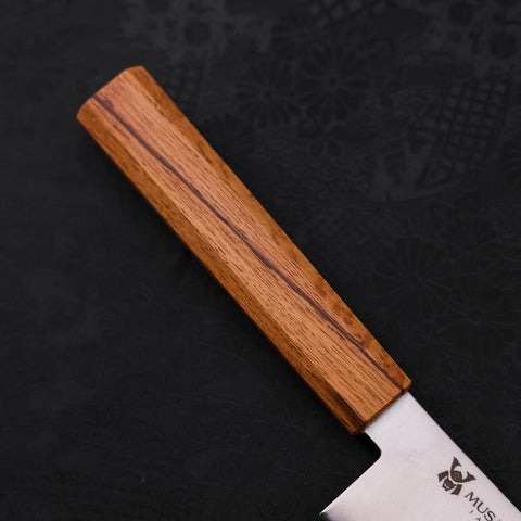 Gyuto AUS-10 Polished Oak Handle 180mm-AUS-10-Polished-Japanese Handle-[Musashi]-[Japanese-Kitchen-Knives]