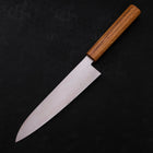 Gyuto AUS-10 Polished Oak Handle 210mm-AUS-10-Polished-Japanese Handle-[Musashi]-[Japanese-Kitchen-Knives]